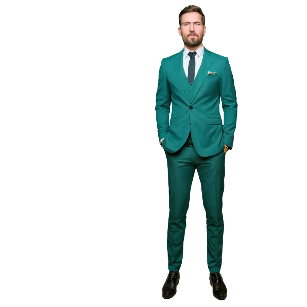 Three-Piece-Green-Suit-PNG-with-Frontal-View-High-Quality-for-Versatile-Uses