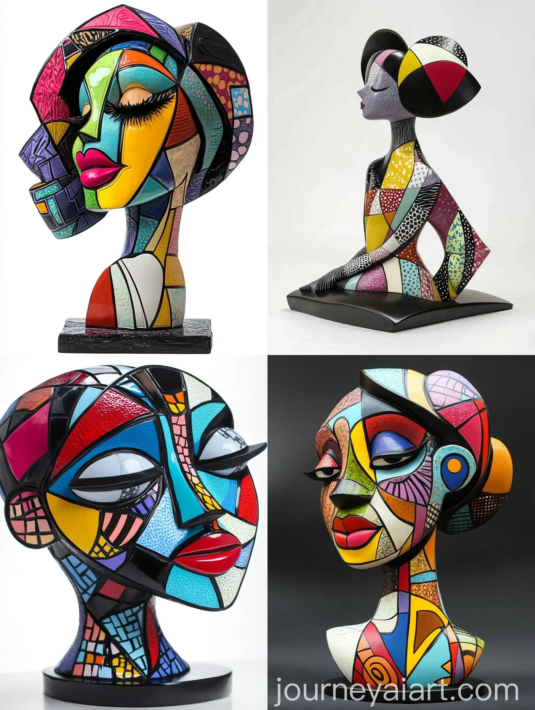 Abstract-Cubism-Design-Sculpture-Black-Woman-in-Pixar-Style
