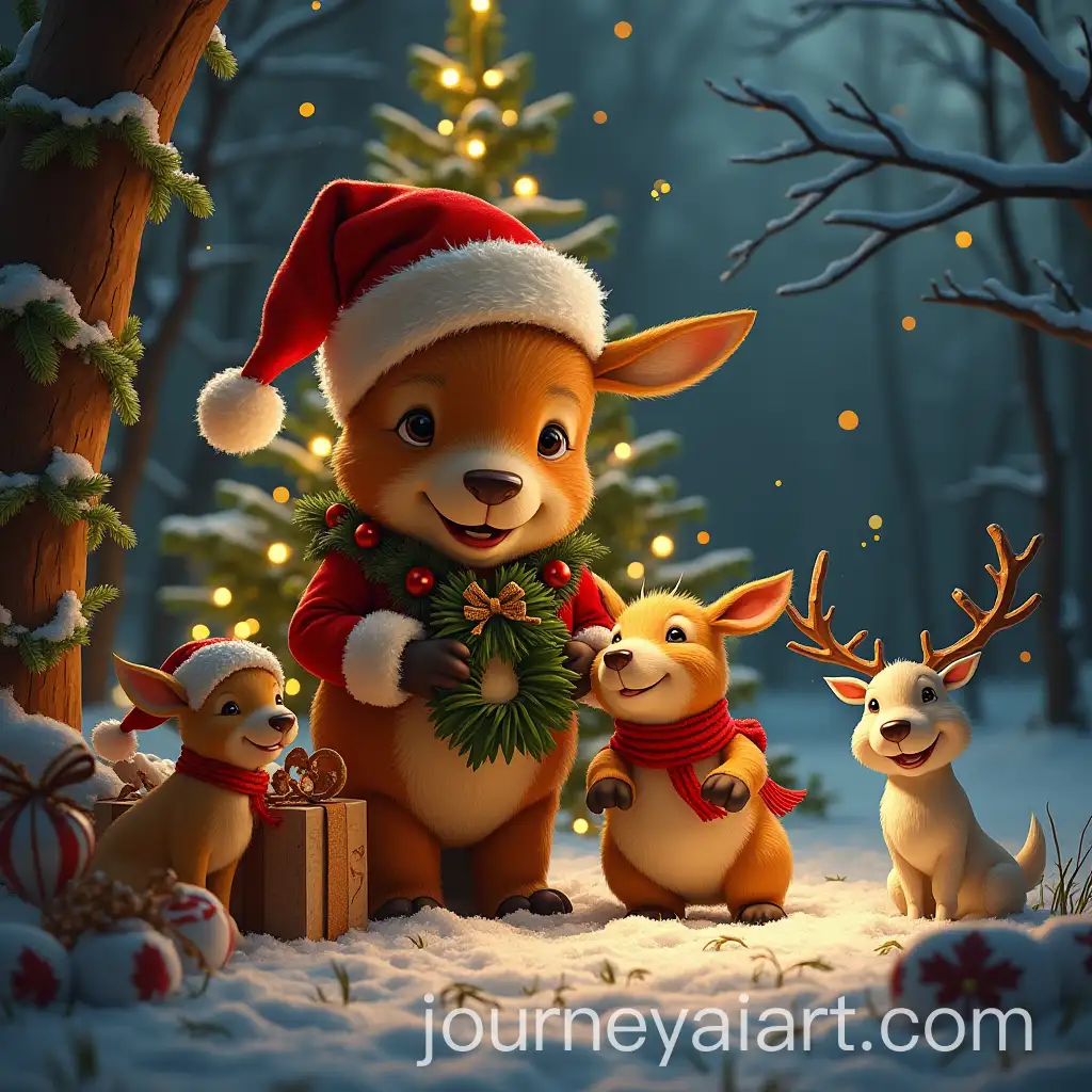 Festive-Christmas-Scene-with-Holiday-Decorations-and-Snowfall