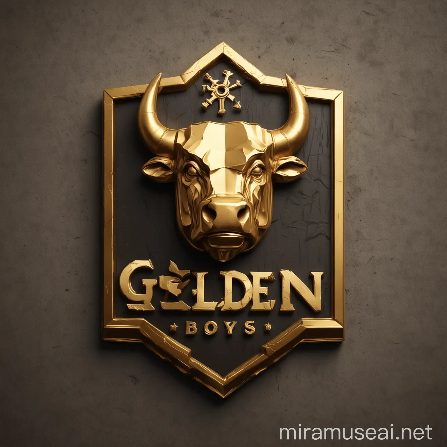 Golden Boys Forex Group Logo Featuring Bull and Gold Bars