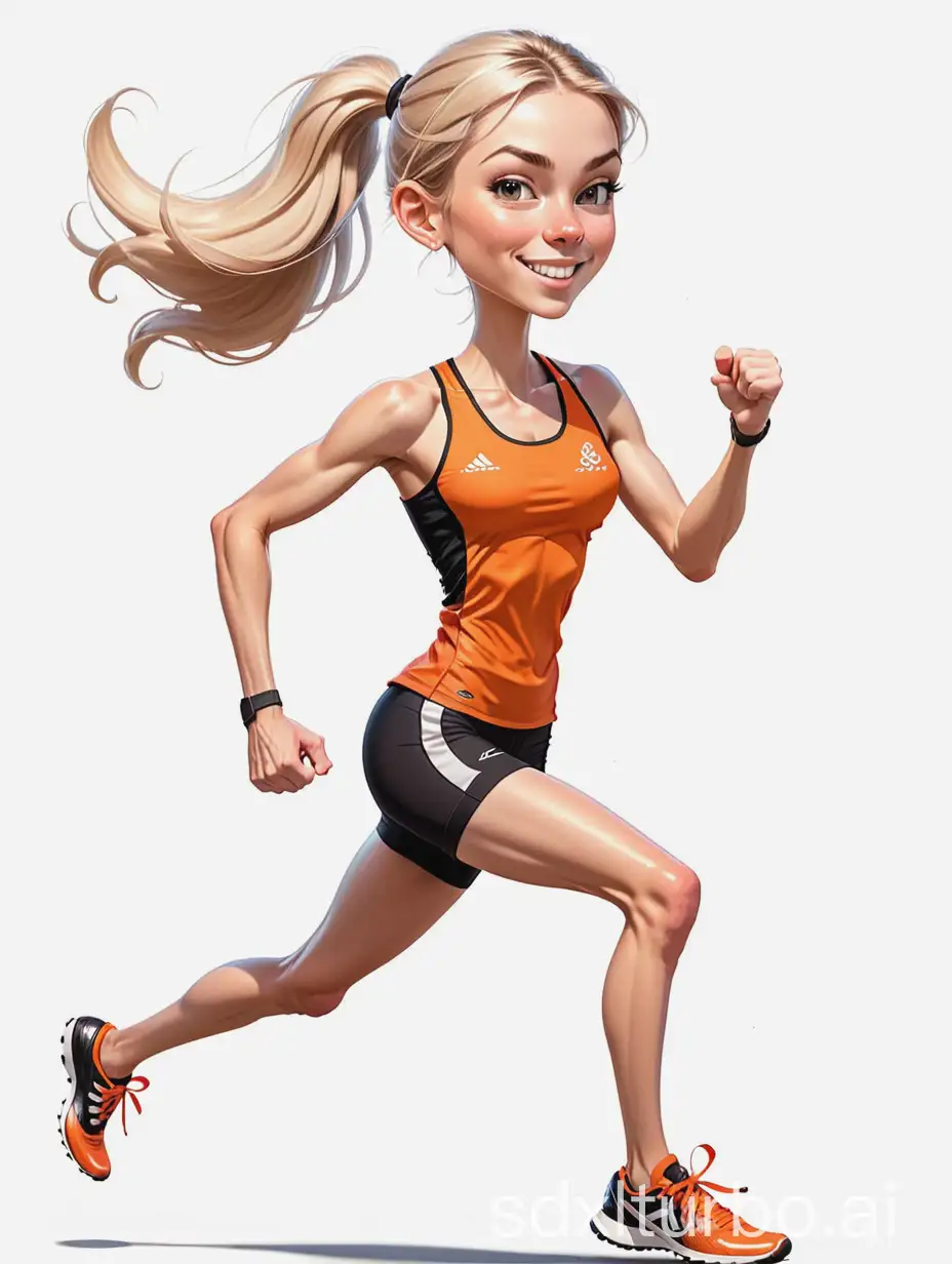 Olympic-Runner-Caricature-in-Orange-Top-and-Black-Shorts