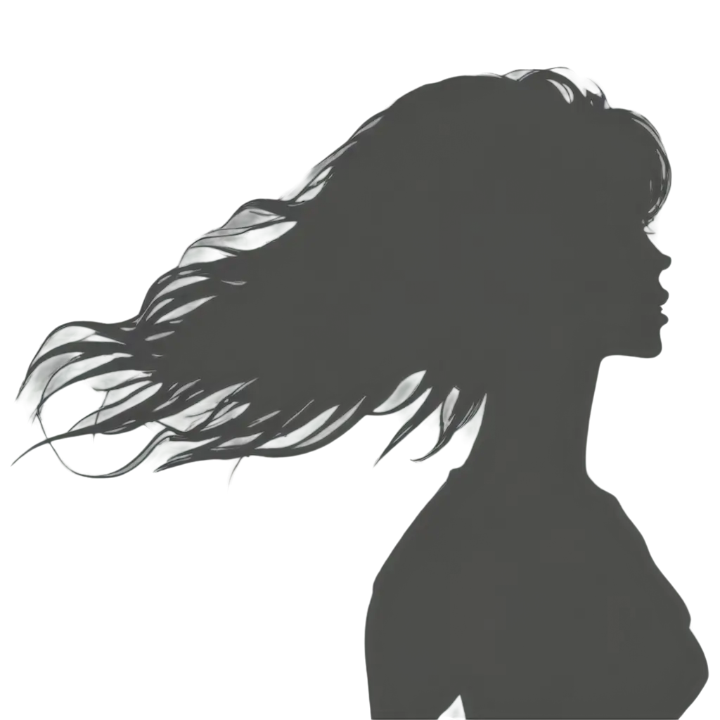 Elegant-Silhouette-of-Hair-PNG-Image-Graceful-Artwork-for-Digital-Creativity