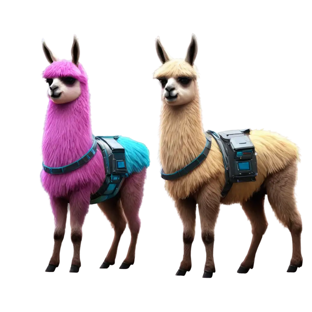 Llamas-in-Cyberpunk-Style-PNG-HighQuality-Futuristic-Art-for-Digital-Projects