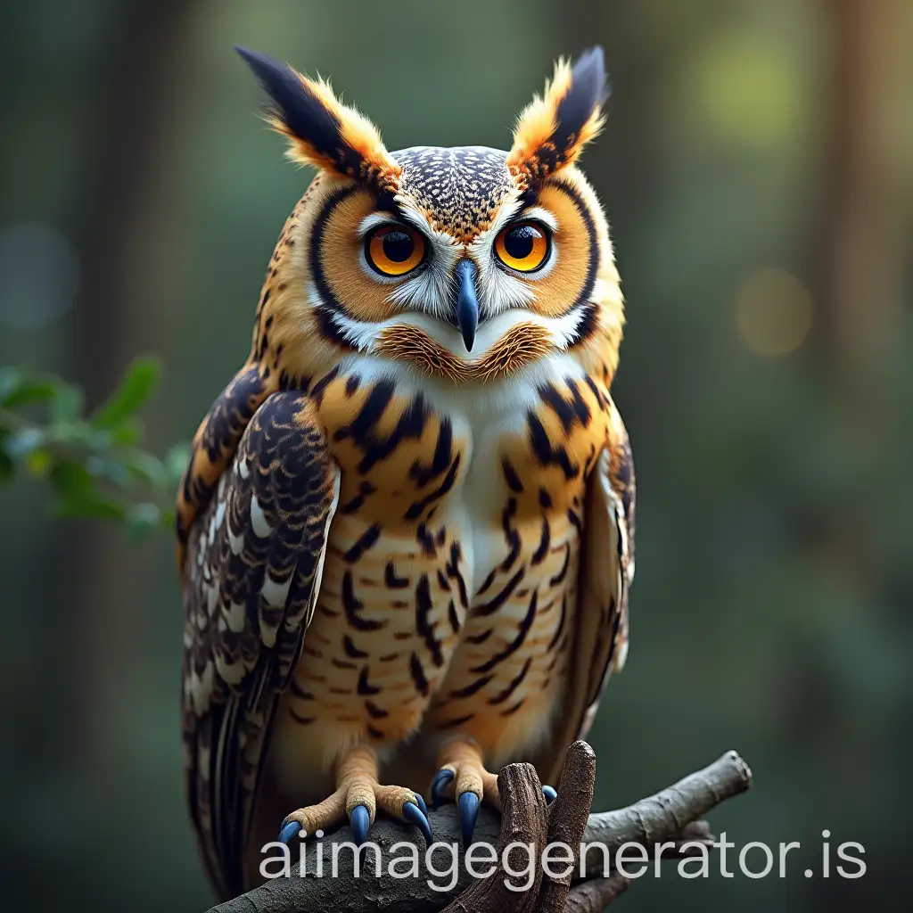 Majestic-Owl-Perched-on-Branch-at-Twilight