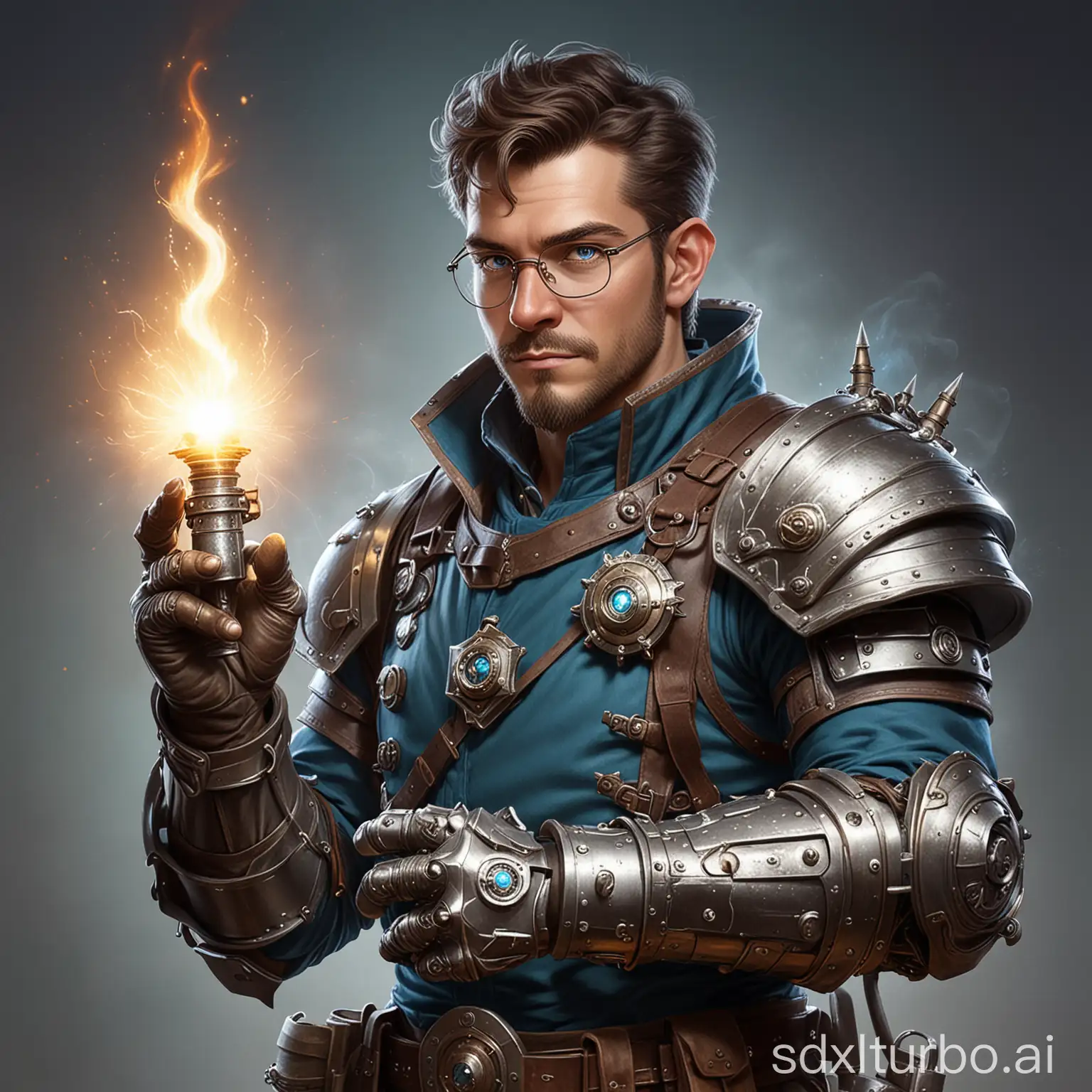 SteamPunk-Magic-Power-Armor-Artificer-Young-Professor-with-Spark