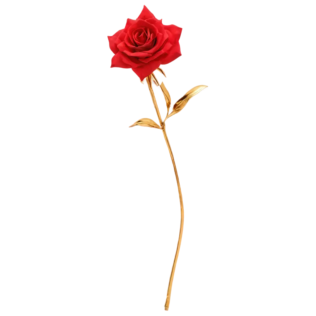 I want a flower with metal material gold and red