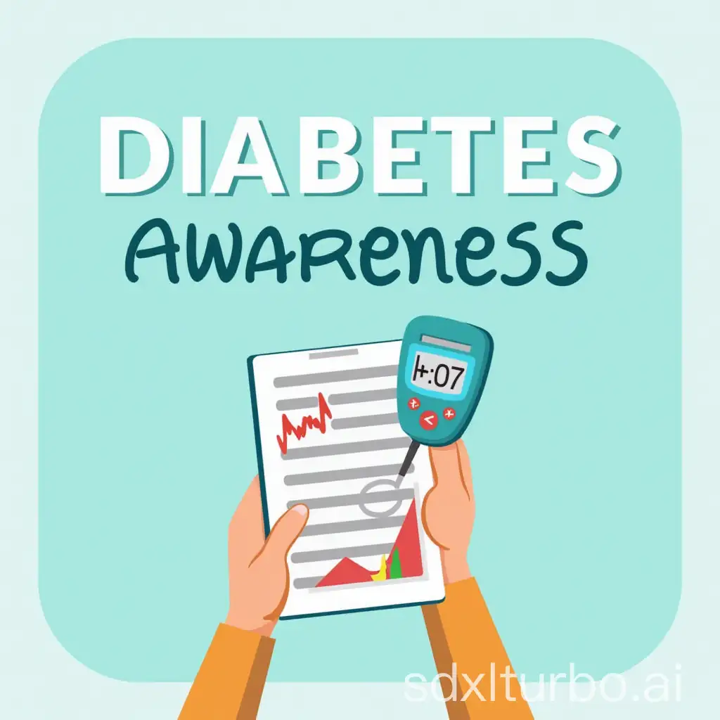 Diabetes-Awareness-Poster-with-Glucose-Meter-and-Healthy-Lifestyle-Symbols