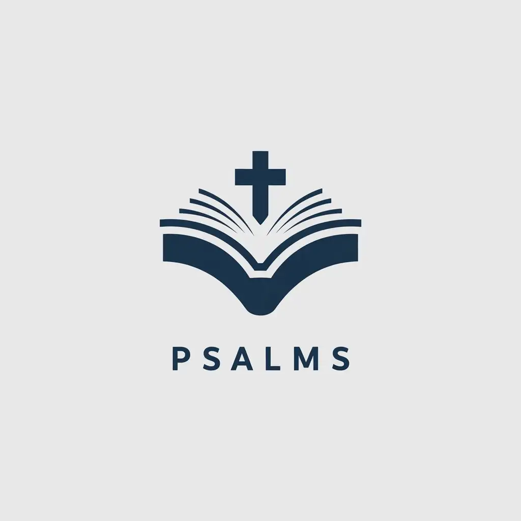 LOGO Design for Psalms Minimalistic Pena Biblia Symbol for Religious Industry