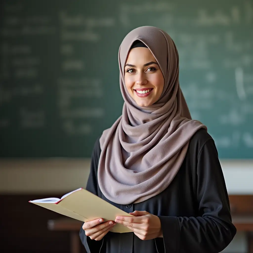 Female teacher wearing a hijab