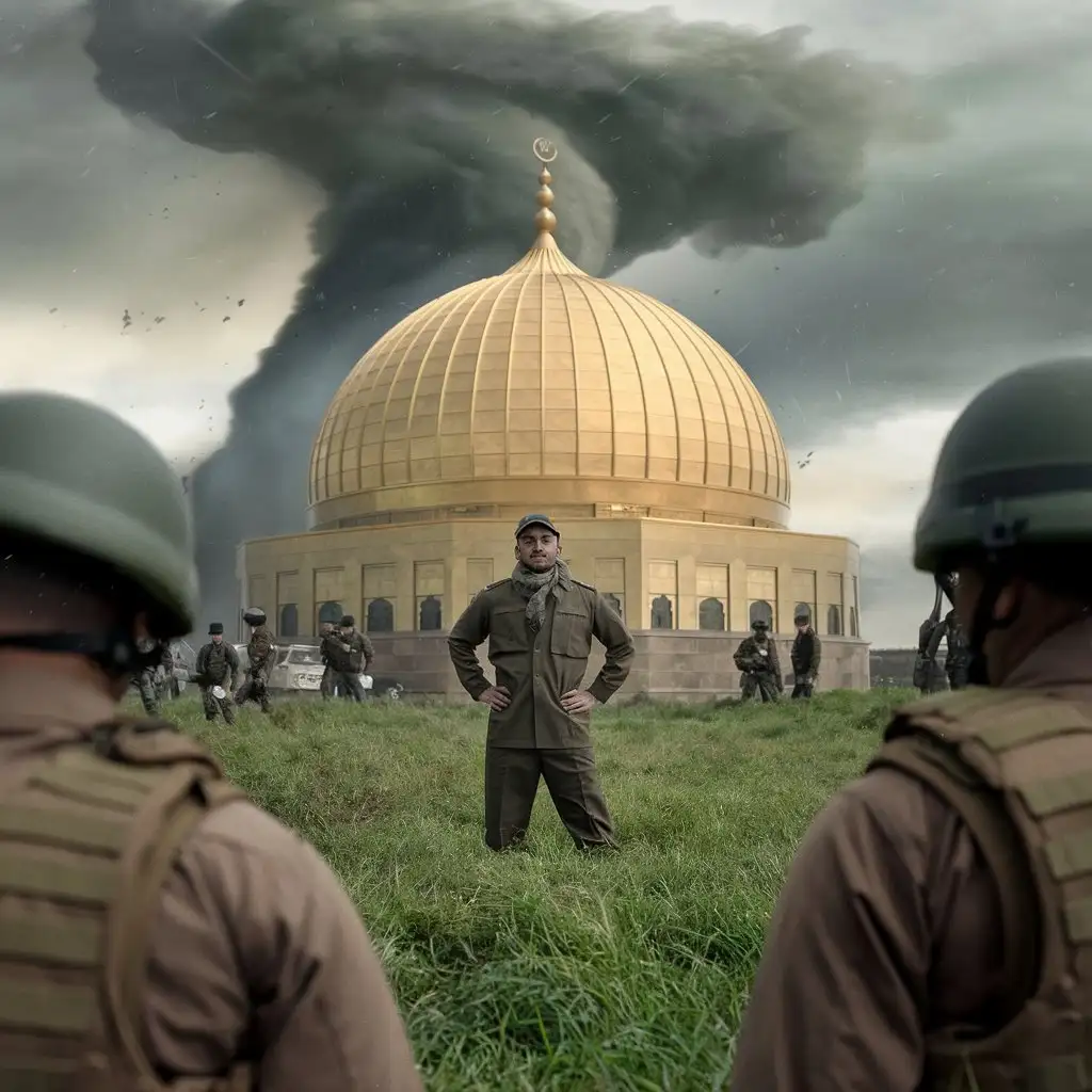 Military Commander Sardar Soleimani Amidst Soldiers in Uniform