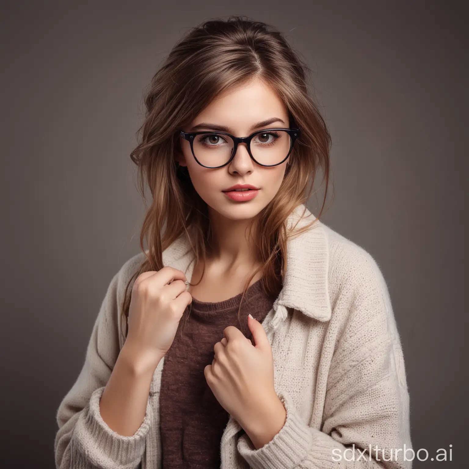 fashionable girl  in glasses