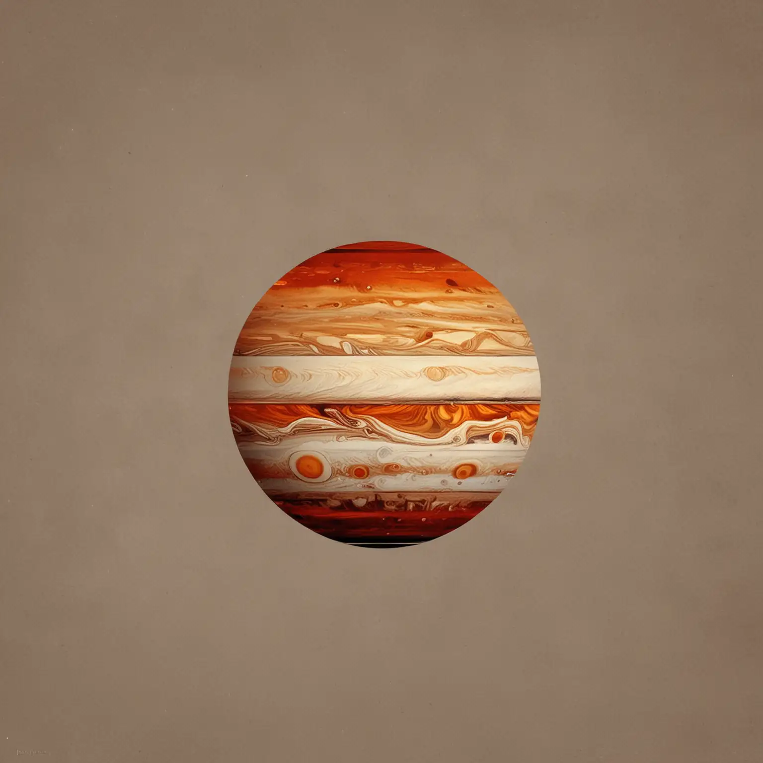 Minimalist Jupiter Art Abstract Space Planet with Simplified Colors