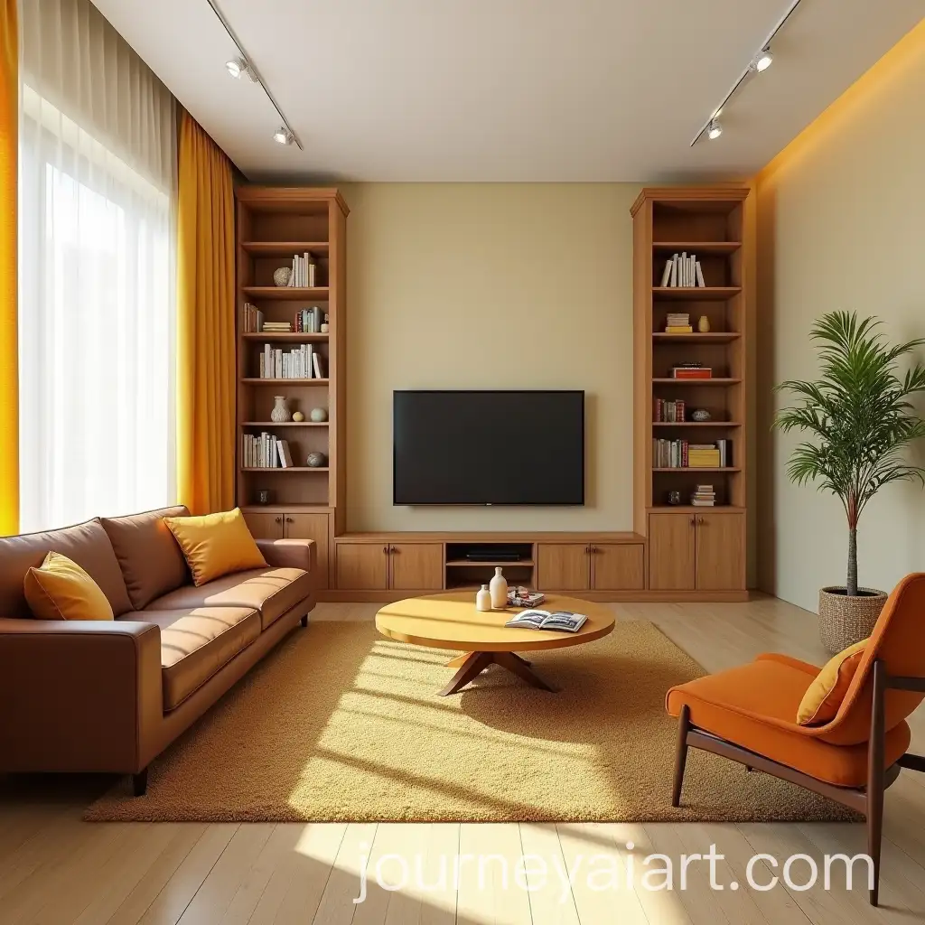 MidCentury-Modern-Living-Room-with-Color-Accents-and-Reading-Corner
