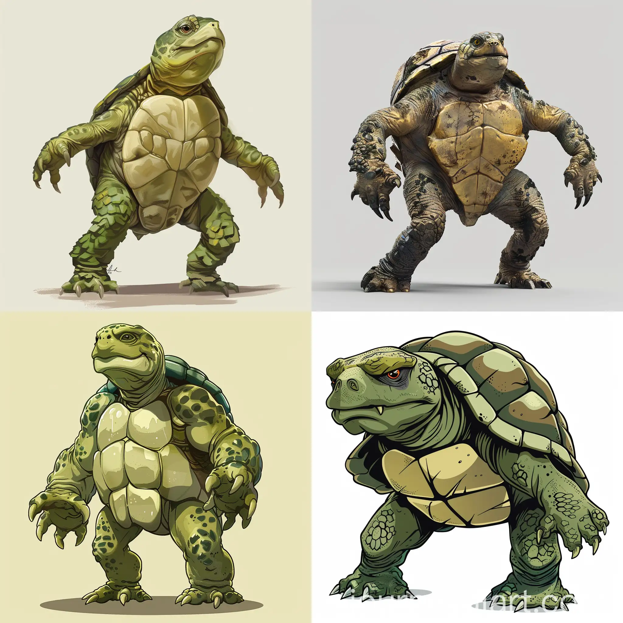 Cartoon-Mutant-Turtle-Standing-on-Hind-Legs