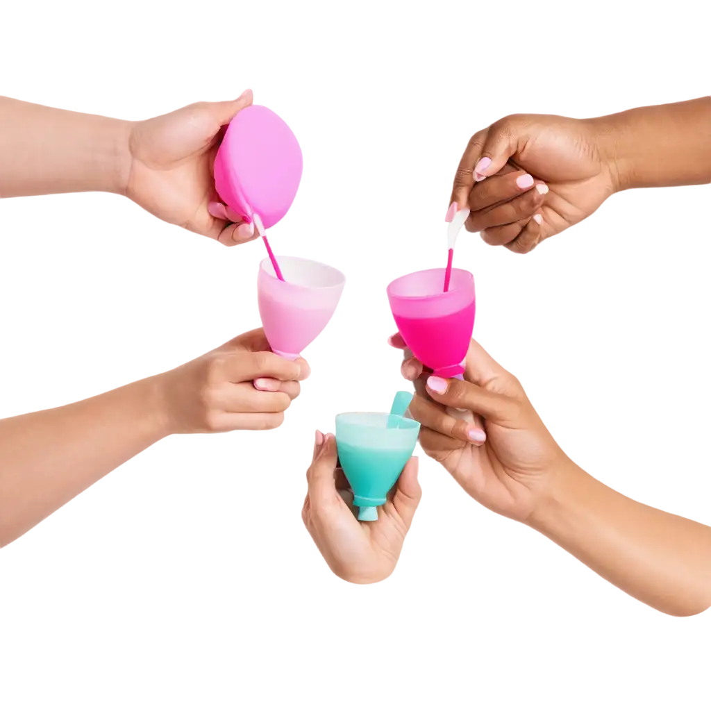 Cheerful-Celebration-with-Menstrual-Cup-PNG-Image-Vibrant-and-Sustainable-Visual-Representation