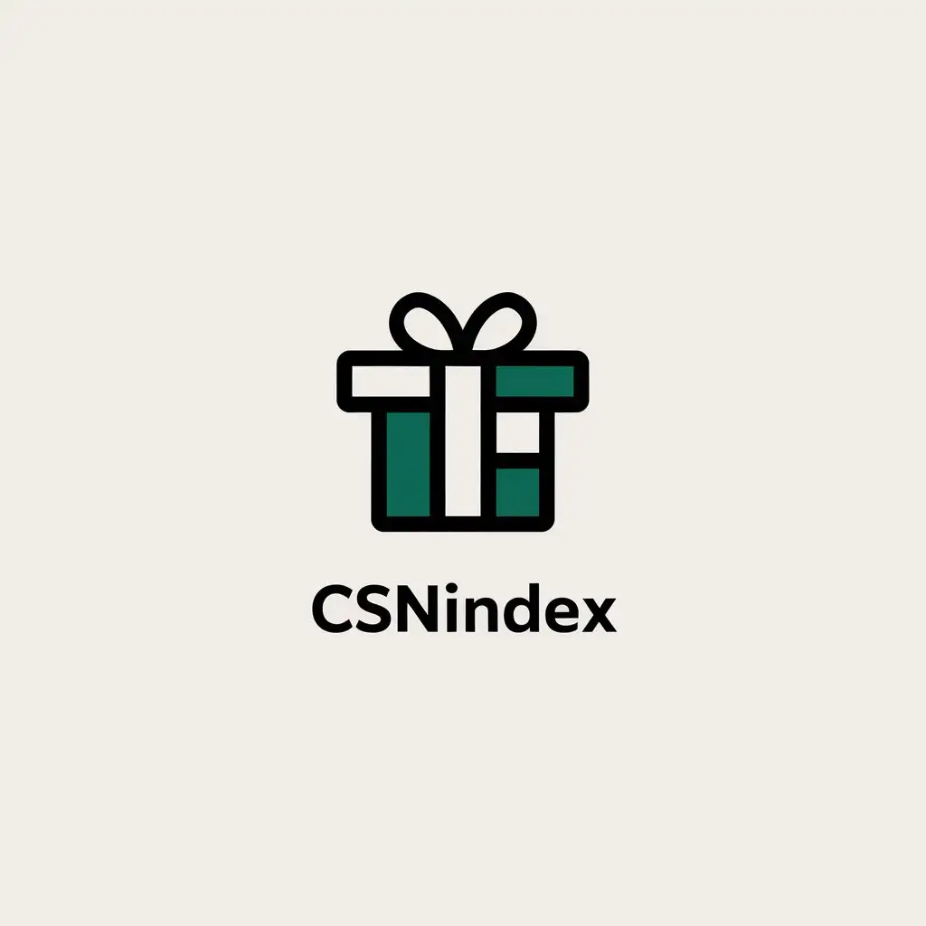 a vector logo design,with the text "CSNINDEX", main symbol:gift,Minimalistic,be used in Home Family industry,clear background