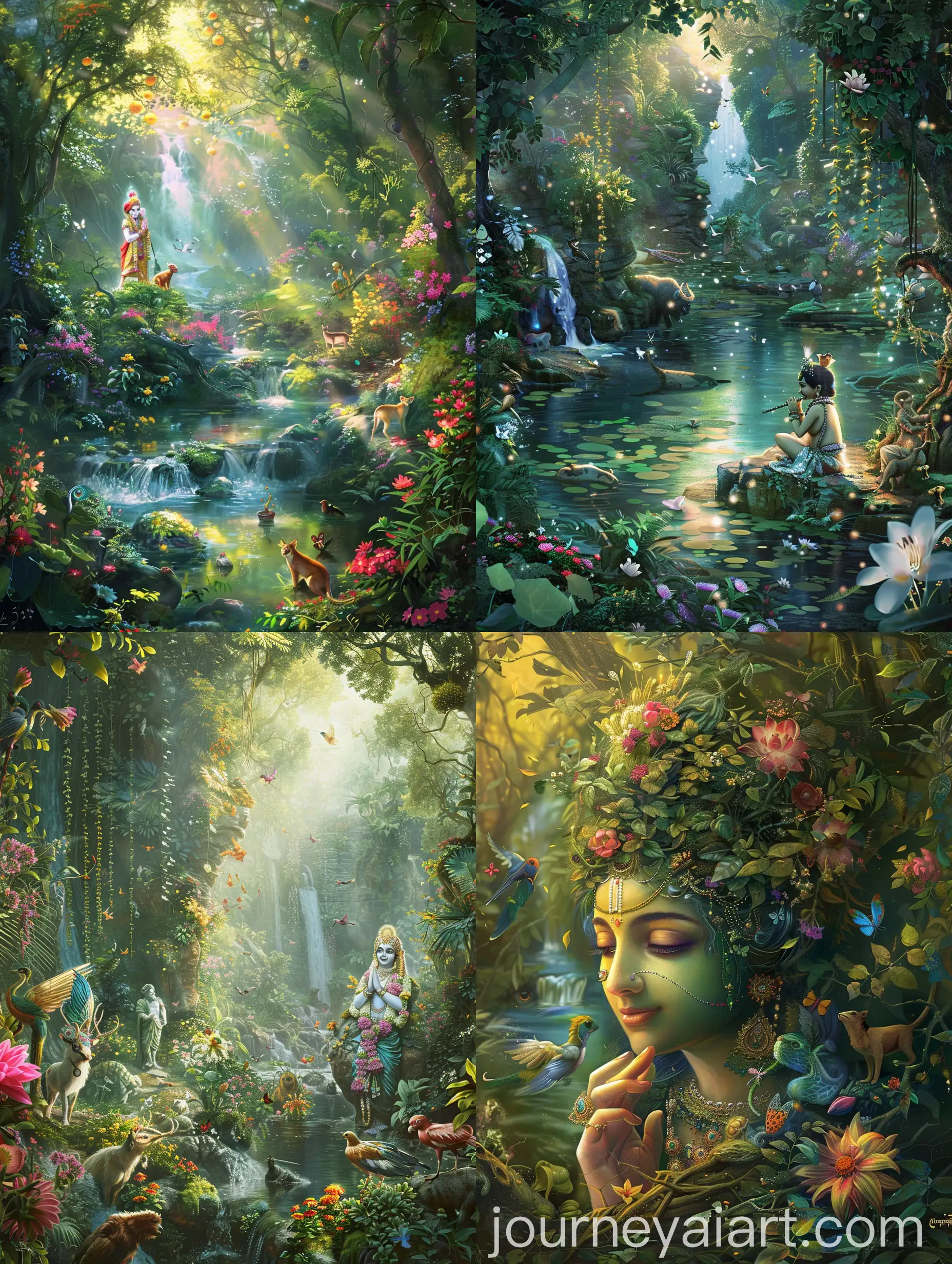 Krishna-in-Vrindavan-Forest-Amidst-Animals-and-Natural-Beauty