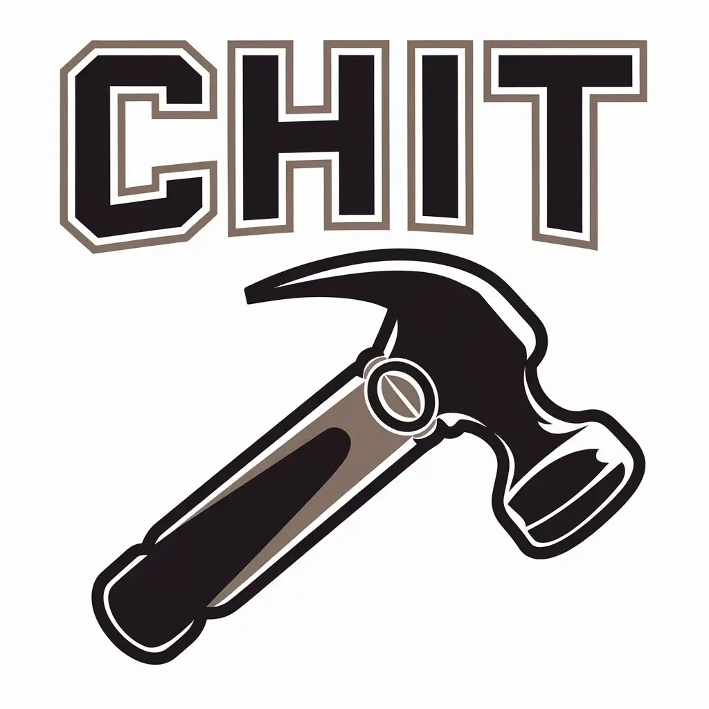 LOGO Design for Chit Vector Design Featuring a Scutch Hammer with a Clear Background