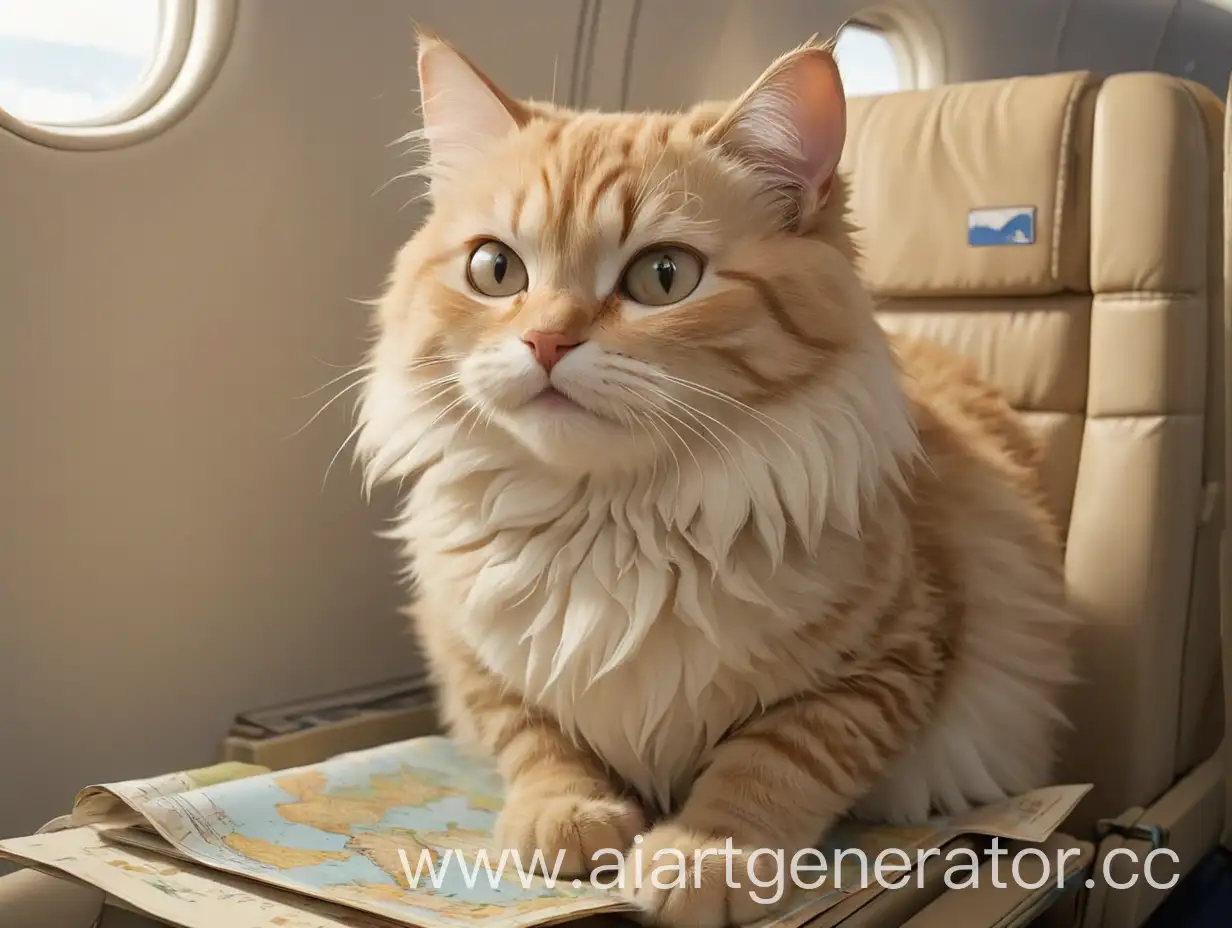 Beige-Cat-Flying-from-Moscow-to-Seoul-on-a-World-Map