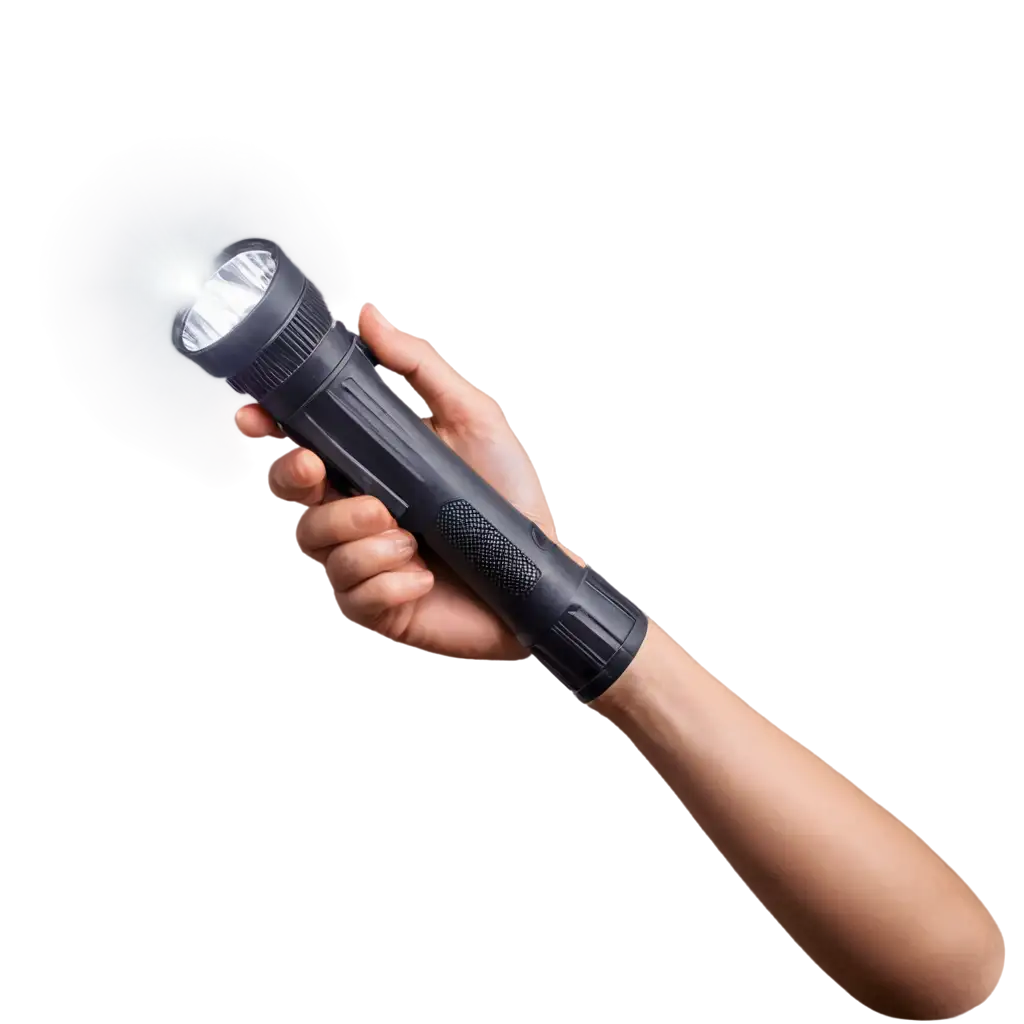 Long-Hand-with-a-Flashlight-PNG-Image-Perfect-for-Dark-Environments-and-Highlighted-Scenes