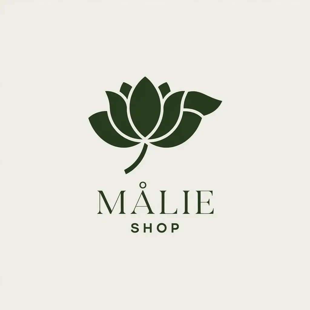 LOGO-Design-for-Mlie-Shop-Serene-Lotus-Leaf-Silhouette-Minimalistic-Vector-Design-for-Beauty-Spa-Industry