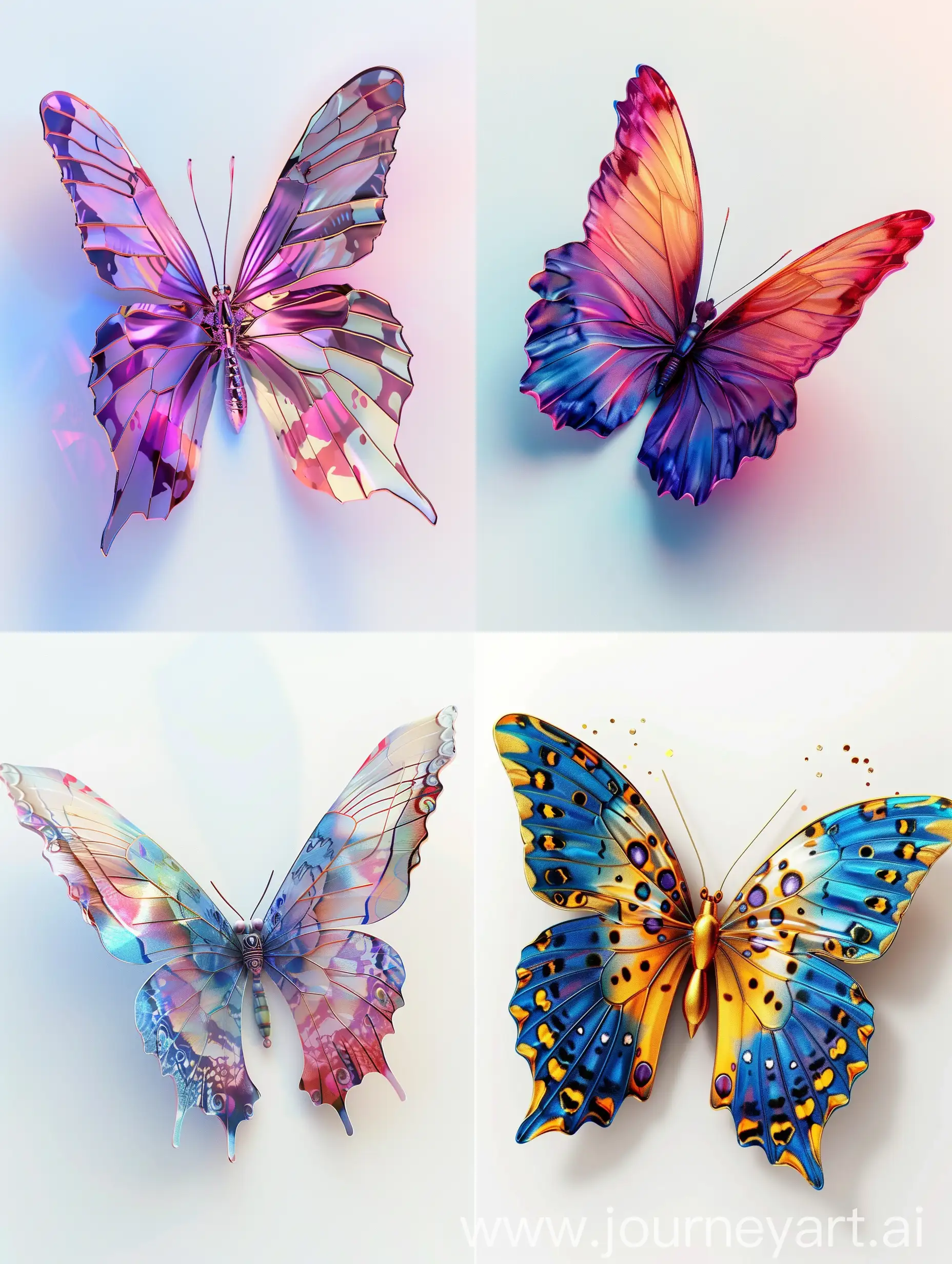 Colorful-3D-Butterfly-on-White-Background