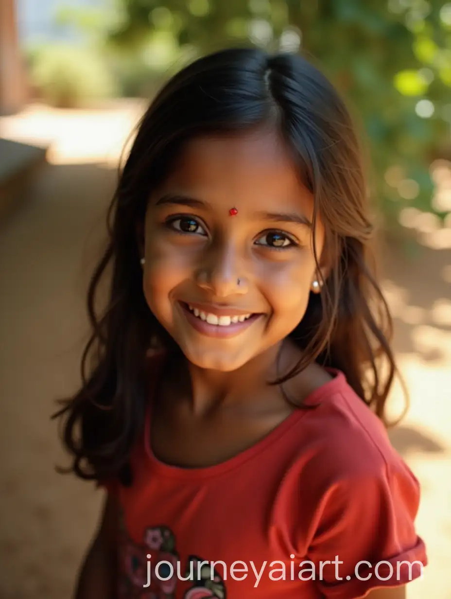 Sri-Lankan-Teenage-Girl-Portrait-in-Natural-Outdoor-Setting-with-Warm-Smile-and-Soft-Sunlight