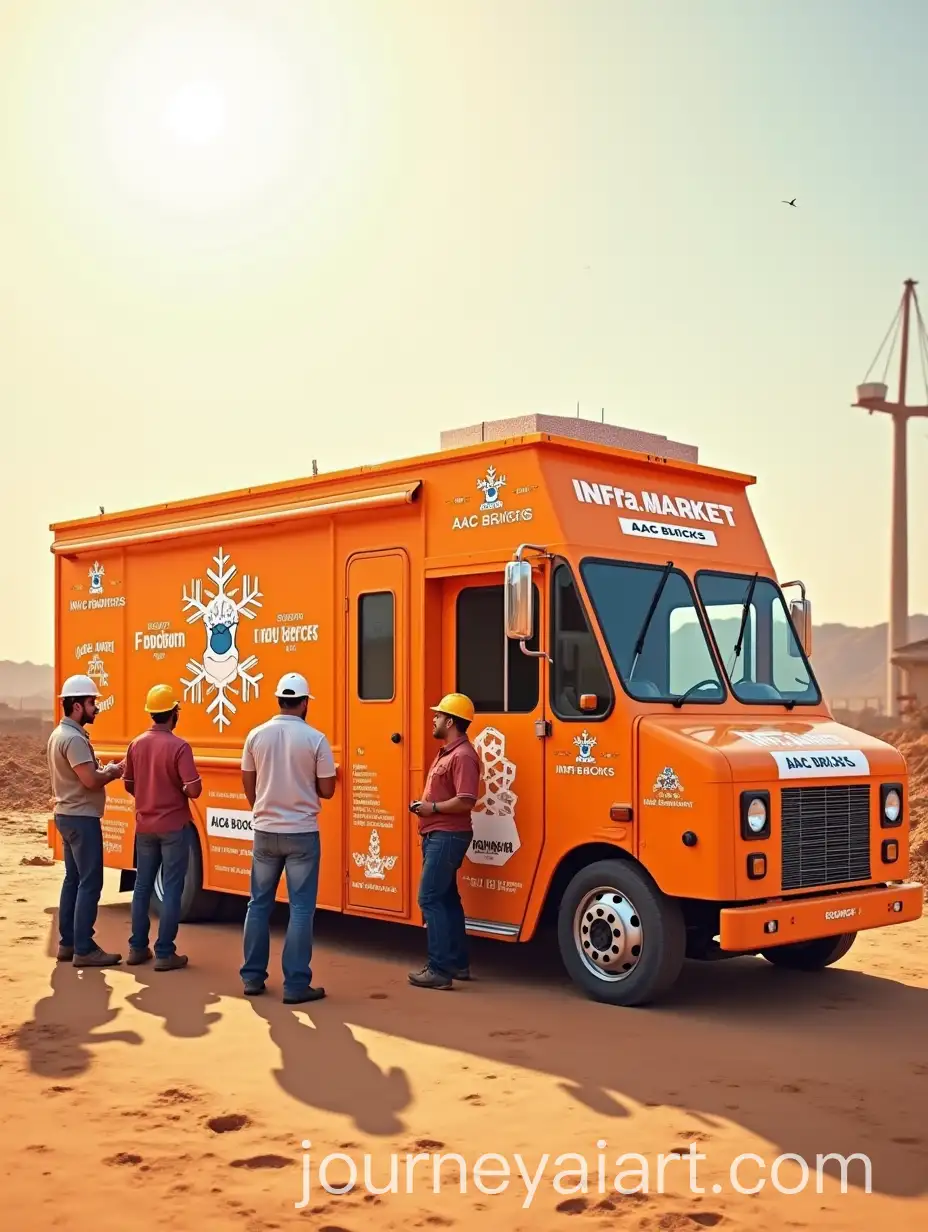 Ice-Cream-Truck-Transformed-into-Cold-Bricks-Vendor-at-Construction-Site
