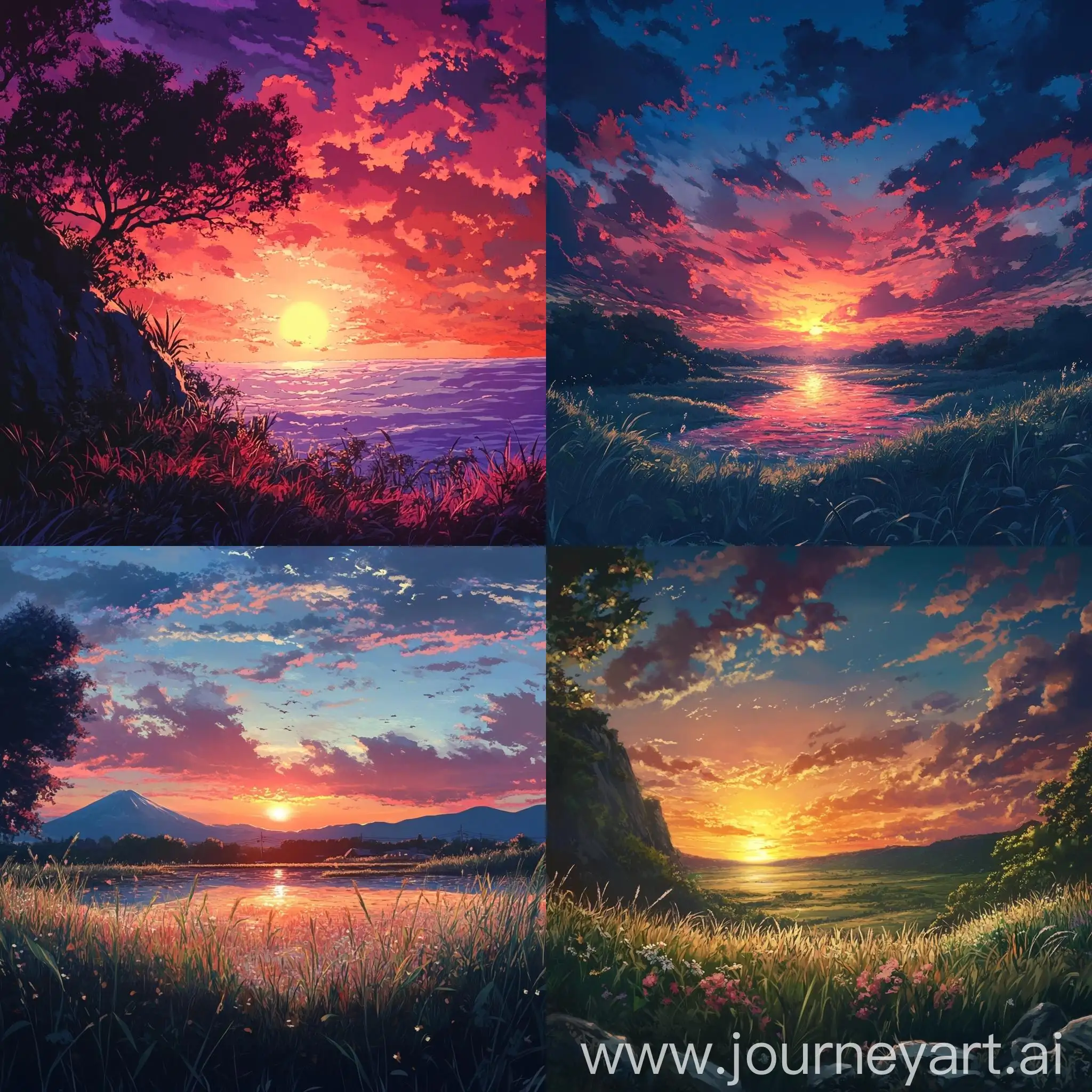 Anime-Sunset-Landscape-with-Vibrant-Colors