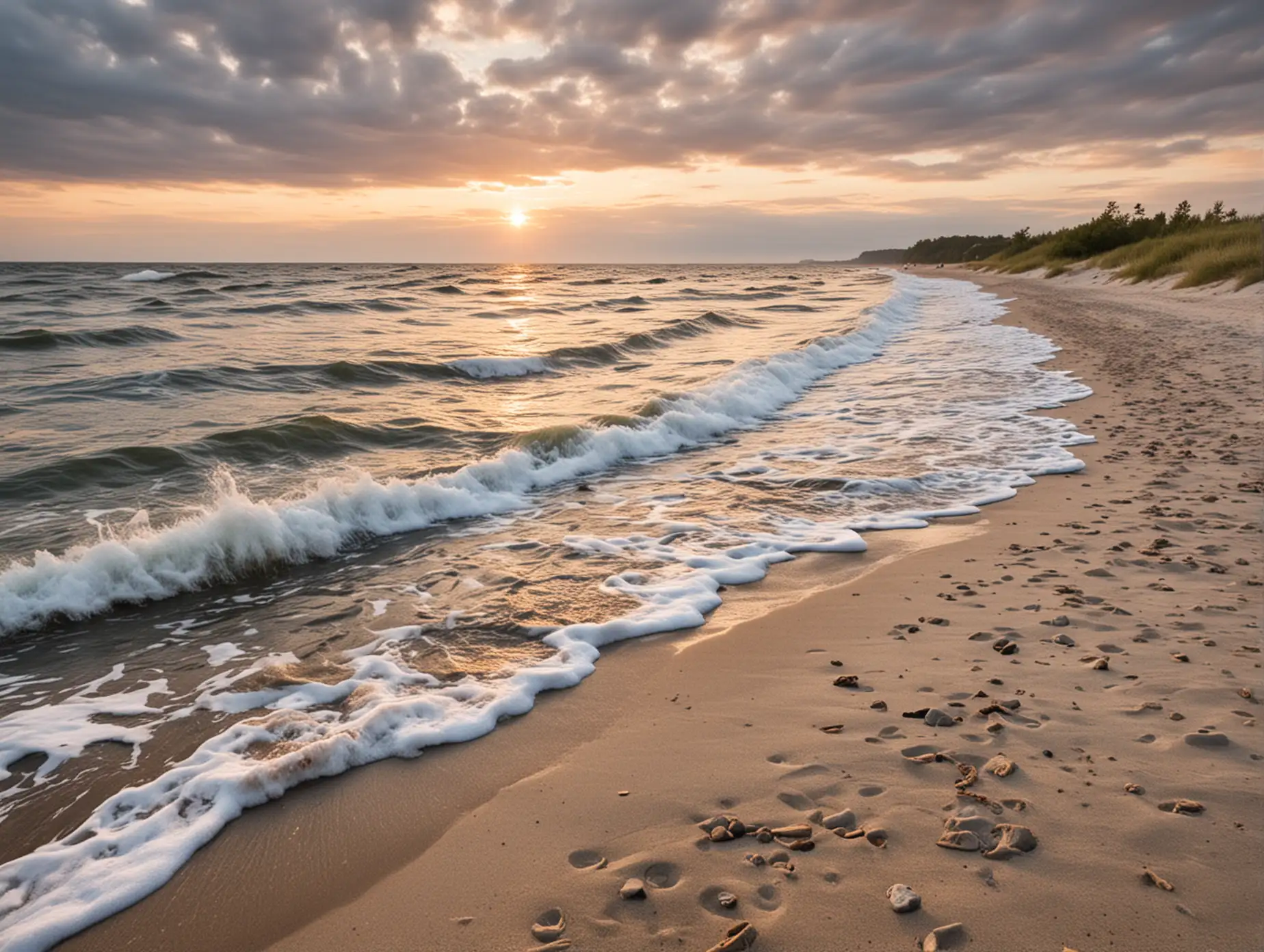 Scenic-View-of-the-Baltic-Sea-Beach-with-Soft-Sand-and-Gentle-Waves