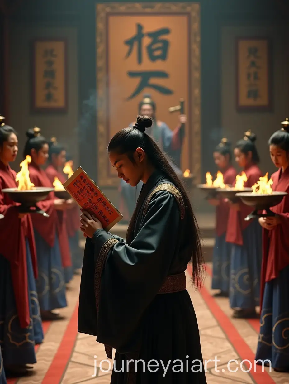 Wuxia-AI-Image-PromptWuxia-Aesthetic-Sun-Wu-Presenting-the-Thirteen-Tactics-in-the-Wu-Palace
