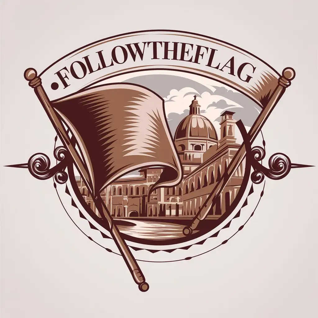 LOGO-Design-For-Followtheflag-Tourist-Guide-Flag-Over-Italian-Historical-City