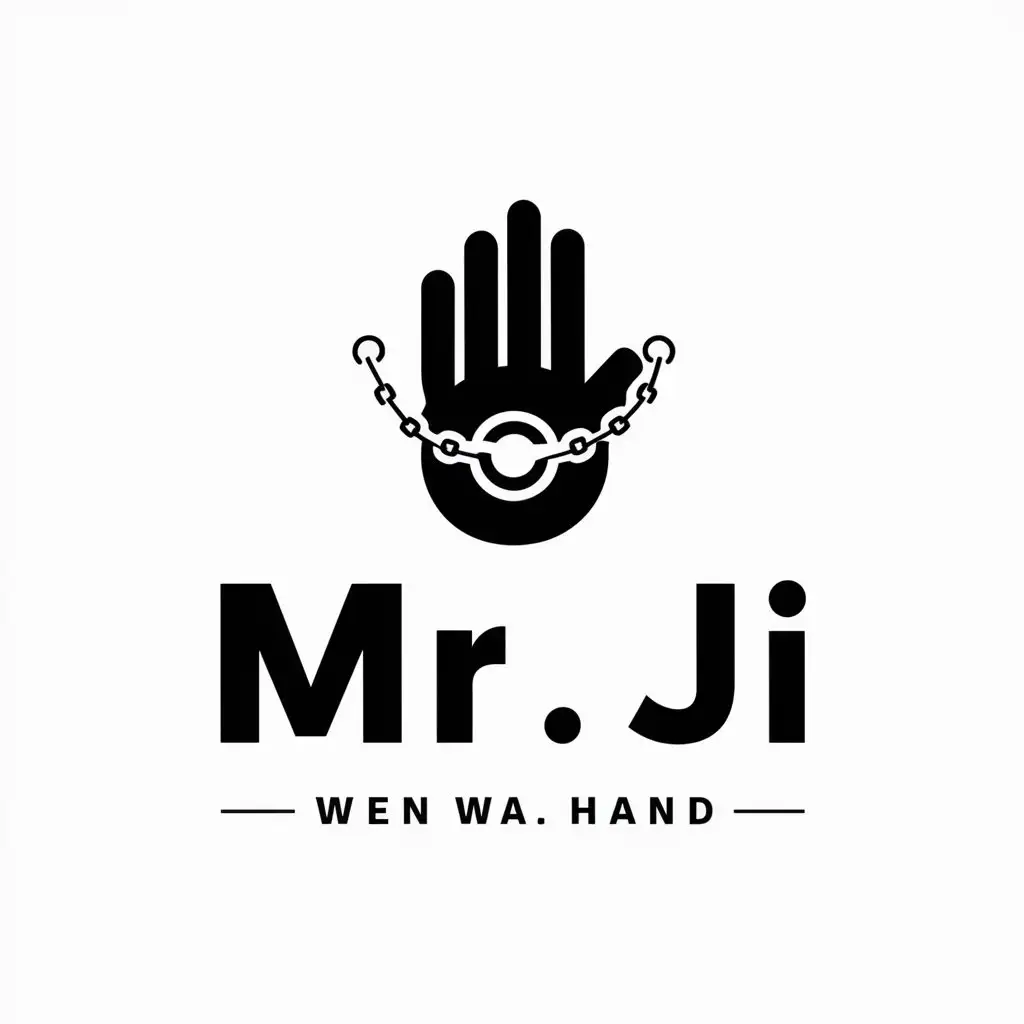 LOGO-Design-For-Mr-Ji-Minimalistic-Vector-Logo-with-Wen-Wan-Hand-Chain-Symbol