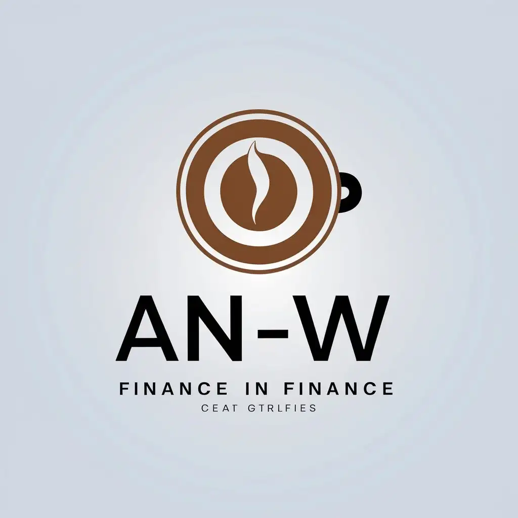 a vector logo design,with the text "An-W", main symbol:coffee,Moderate,be used in Finance industry,clear background