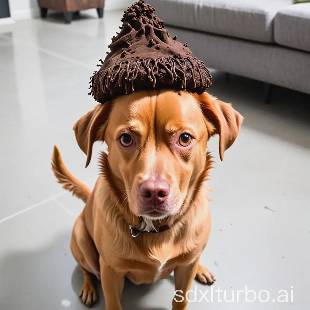 Adorable-Dog-Wearing-a-Pooshaped-Hat