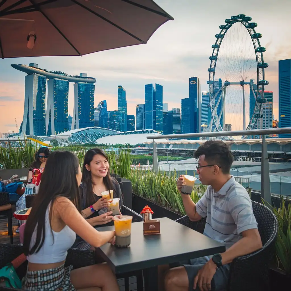 Student-Relaxing-with-Friends-at-Rooftop-Caf-in-Singapore-Cityscape-at-Dusk