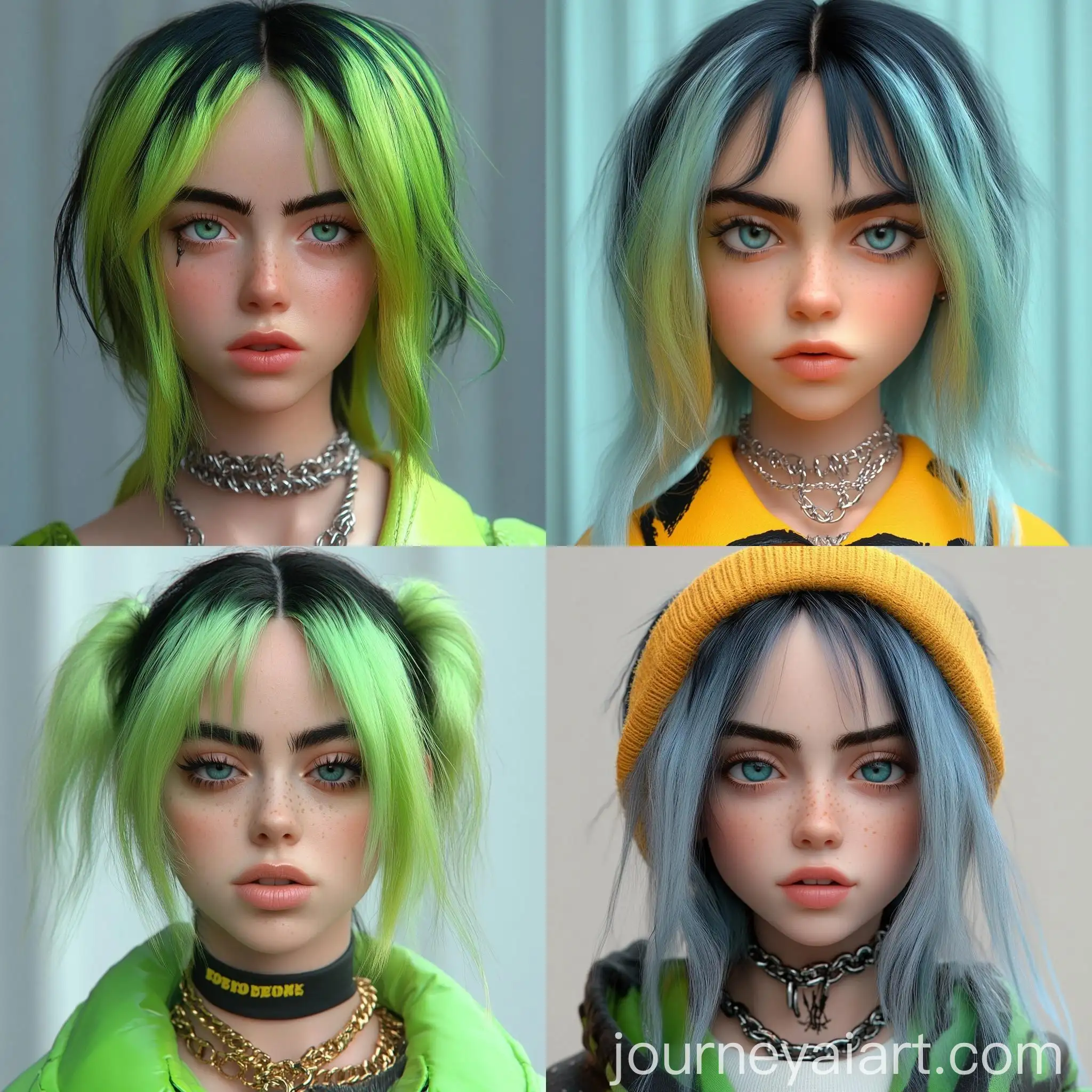 Cartoon-3D-Render-of-Billie-Eilish-in-Pixar-Style