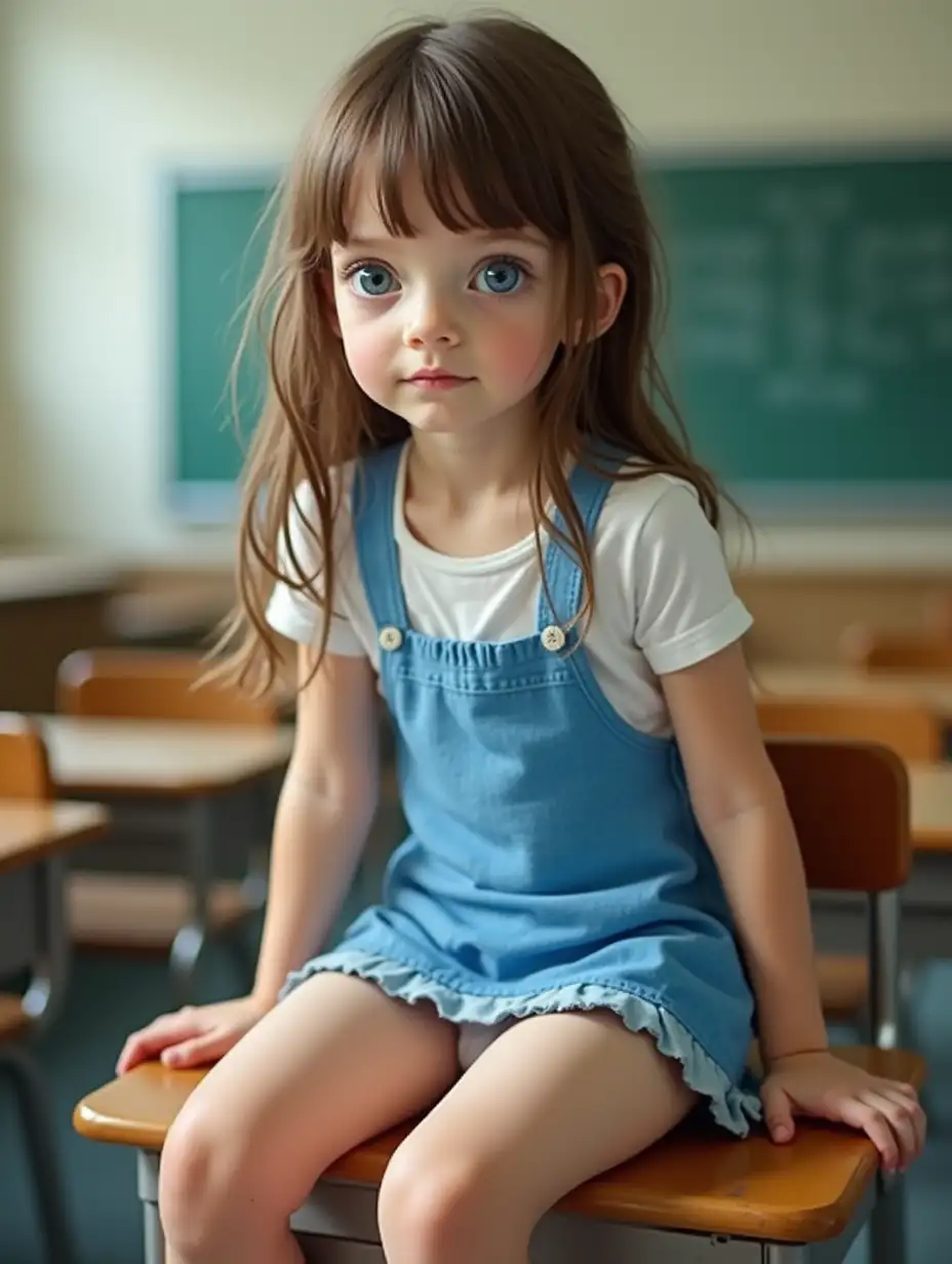 Young-Girl-in-a-Classroom-Setting-with-Blue-and-White-Minidress