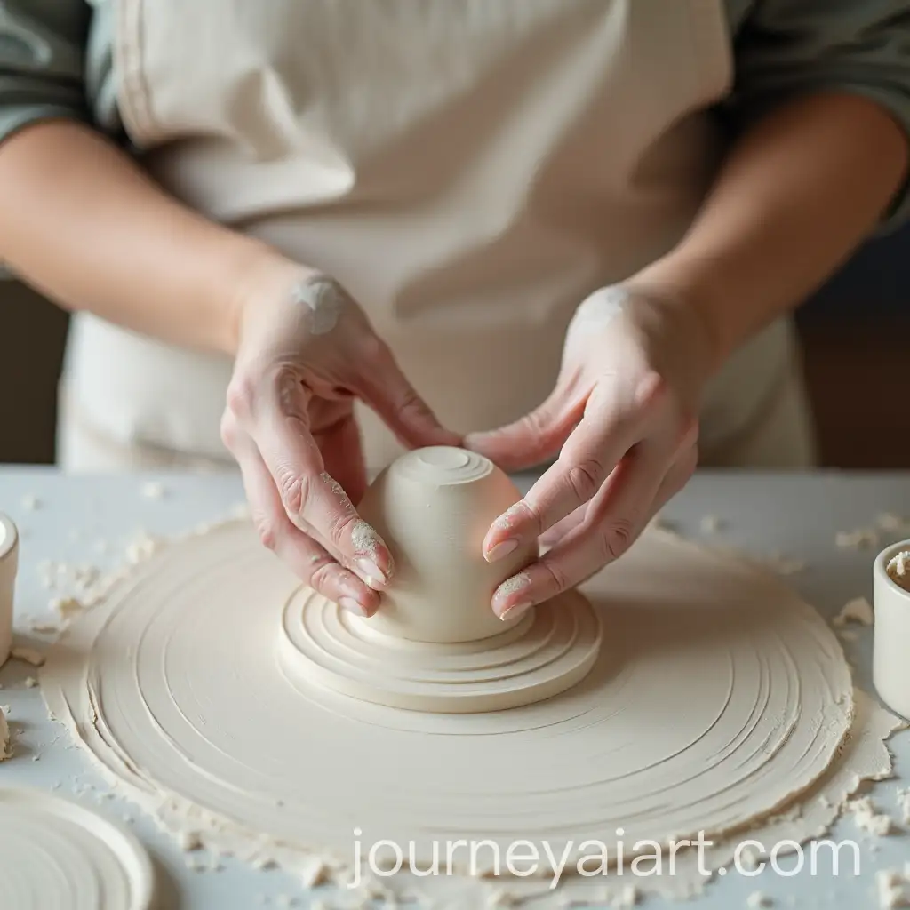 Female-Hands-Molding-CeramicAI-Image-Prompt-Expansion-Clay-in-a-Studio-with-White-Apron