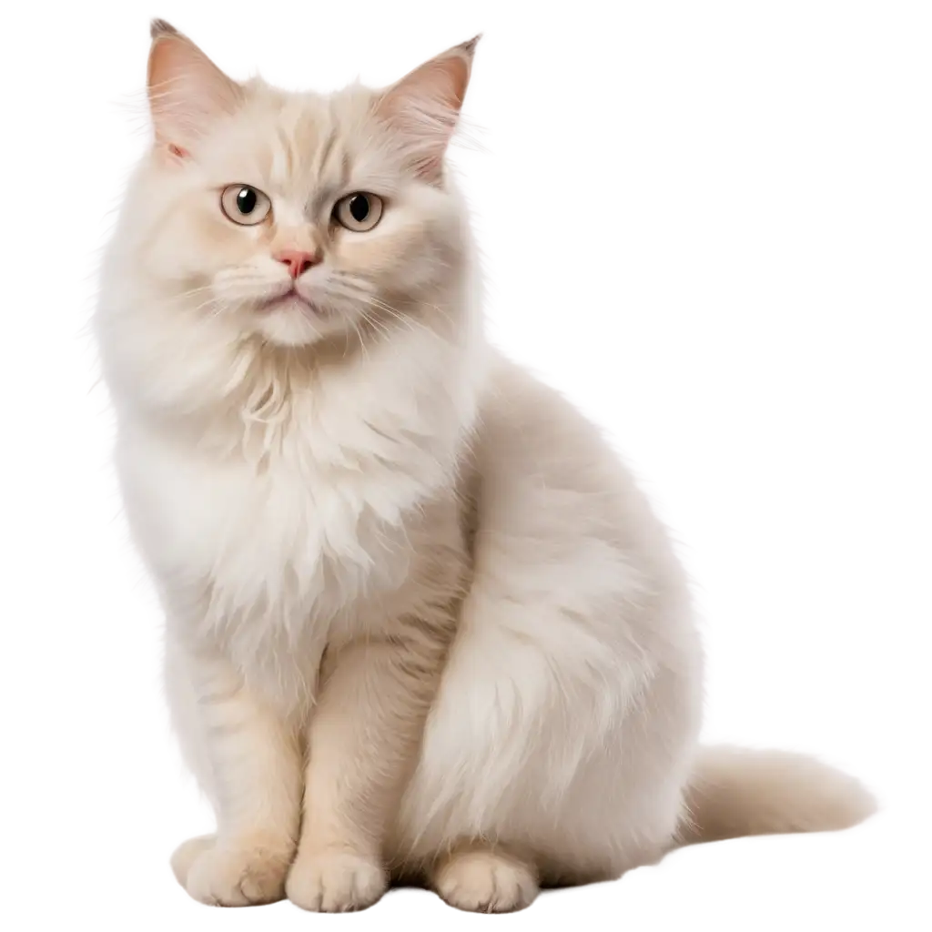 Realistic-White-Fluffy-Cat-PNG-with-Friendly-Expression-Sitting-Up-Full-Length