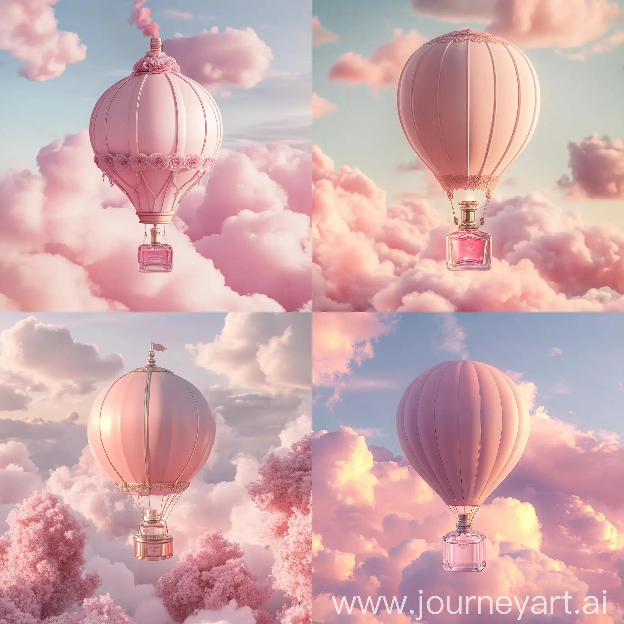 Pink-Hot-Air-Balloon-in-Sky-with-Perfume-and-3D-Photograph