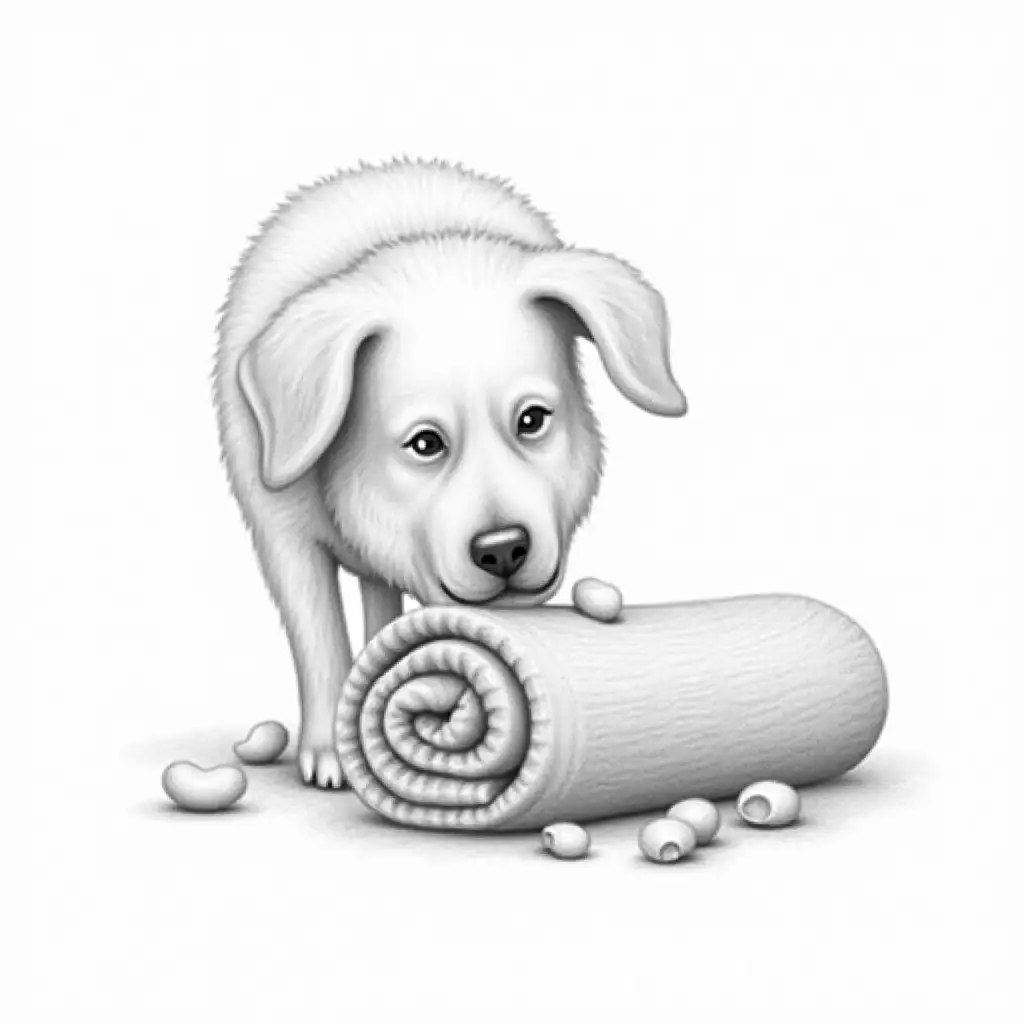 Dog-Searching-for-Treats-in-a-RolledUp-Towel