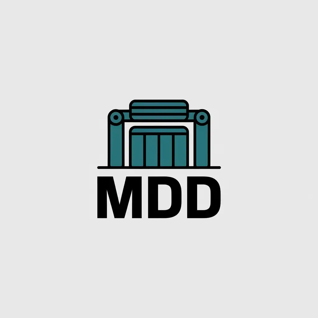 a vector logo design,with the text "MDD", main symbol:Furniture,Minimalistic,clear background