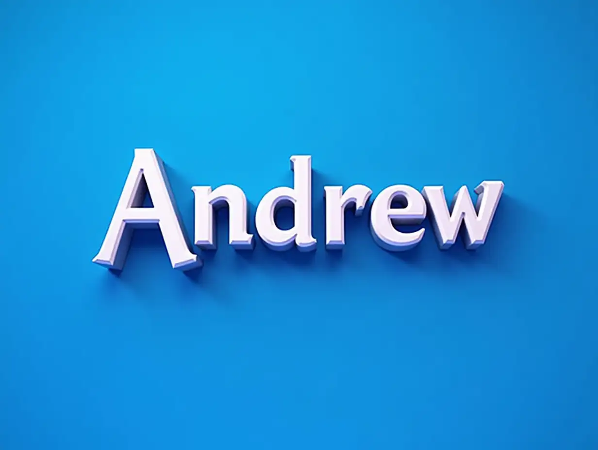 A horizontal logo that says Andrew in TV in 3D letter with blue background