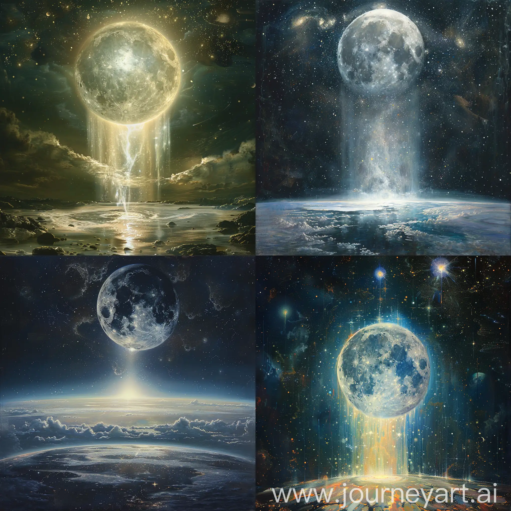 Celestial-Moon-Descending-on-Earth-in-Ethereal-Cosmos-Scene