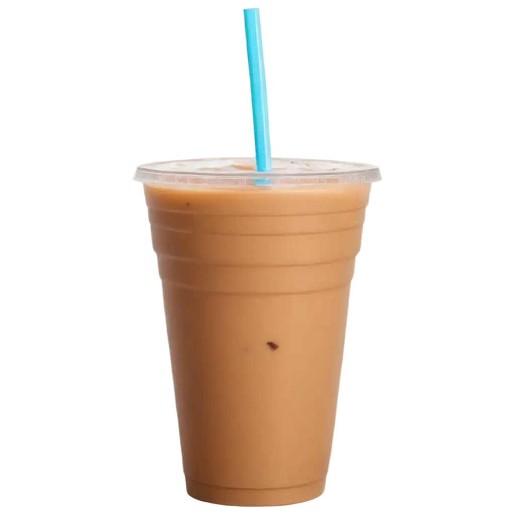 Iced-Coffee-Latte-in-a-Plastic-Cup-PNG-Perfect-for-HighQuality-Transparent-Image-Use