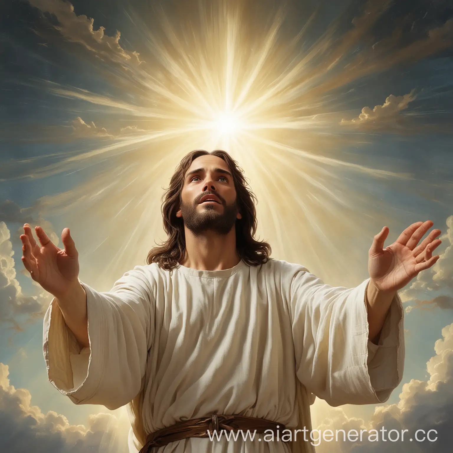 Divine-Encounter-Jesus-Extends-Hands-in-Graceful-Gesture