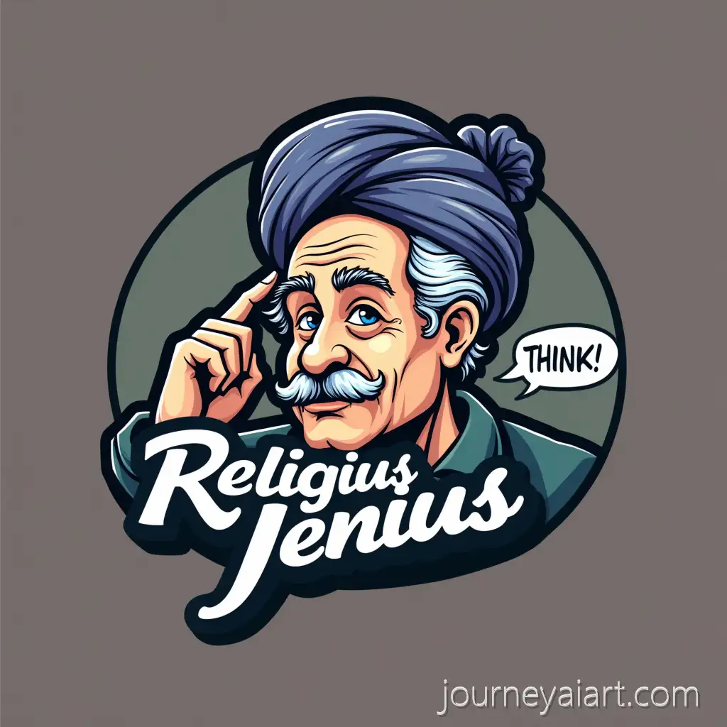 Religius-JReligius-Jenius-logo-designenius-Logo-Cartoon-Mascot-of-a-Religious-Genius-with-Turban-and-Thoughtful-Expression