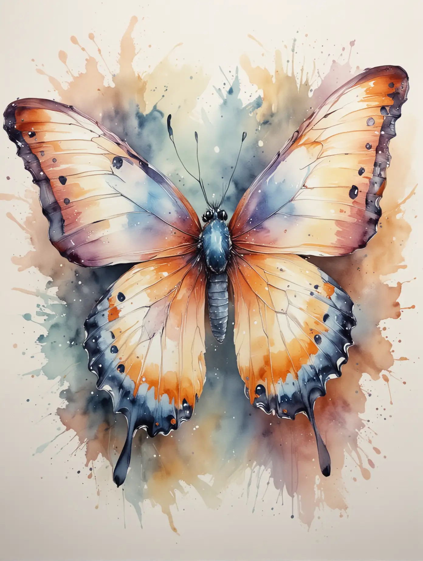 Graceful Watercolor Butterfly in Light Tones