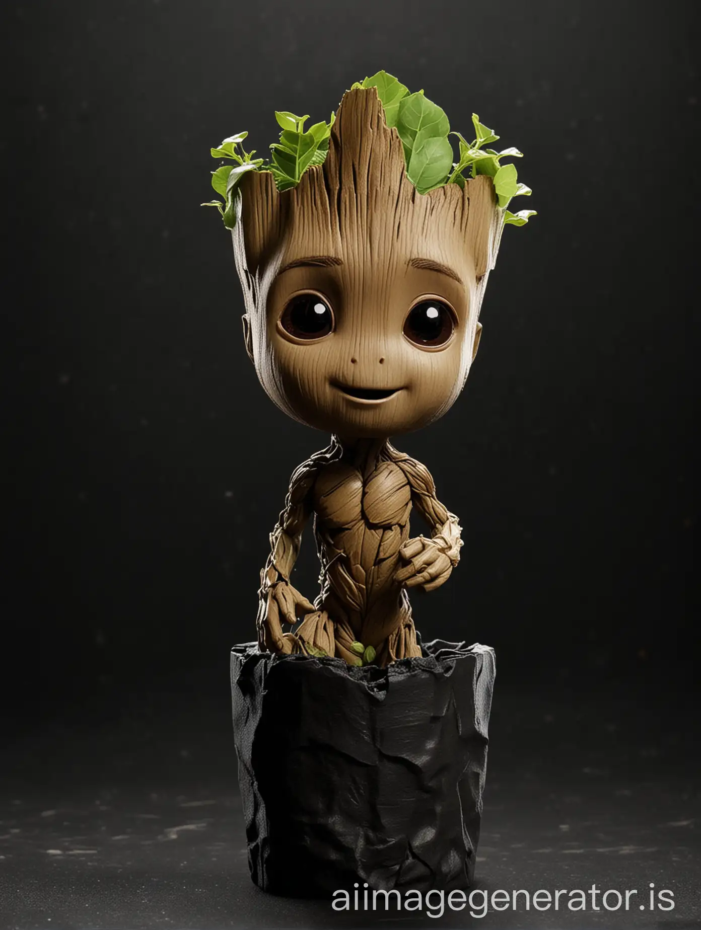 Baby-Groot-on-Dark-Background-with-Glowing-Details